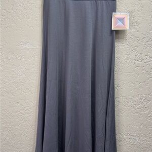 NWT LuLaRoe Maxi Skirt XS Solid Gray Stretch Fold Over Waist